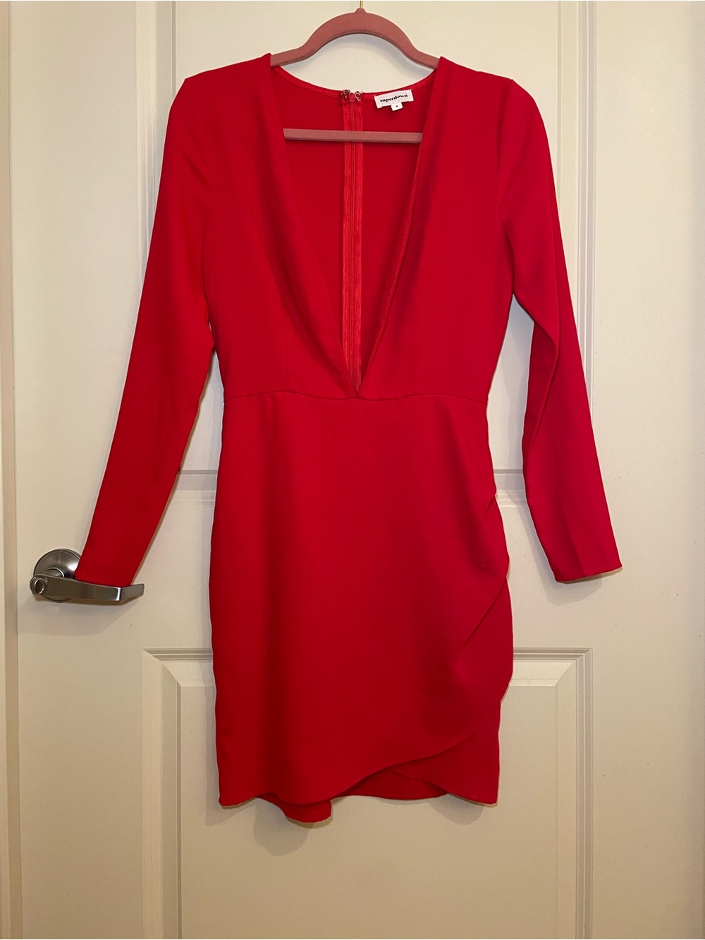 Superdown Emile Deep V Wrap Mini Dress